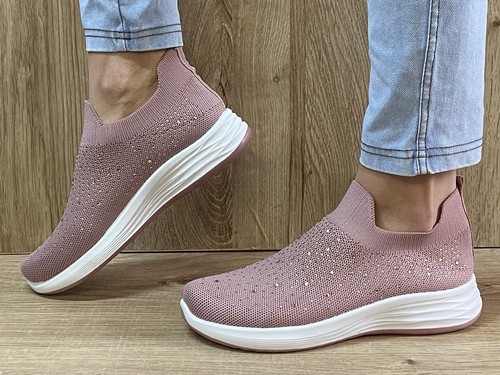 Damen slip sneakers - sneakers, glitzer
